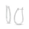 Thumbnail Image 1 of 1.00 CT. T.W. Diamond Hoop Earrings in 10K White Gold