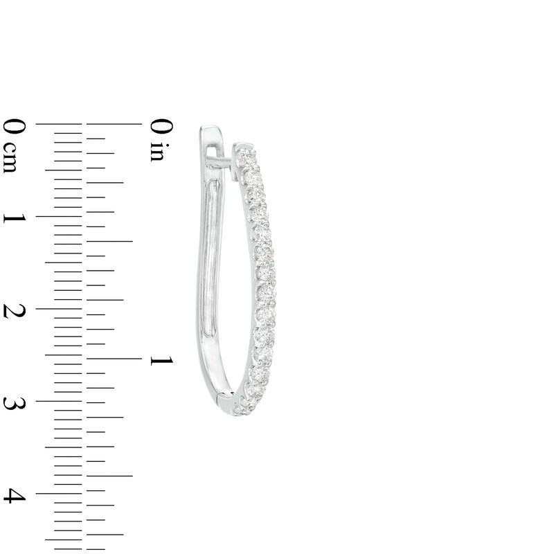 Main Image 2 of 1.00 CT. T.W. Diamond Hoop Earrings in 10K White Gold