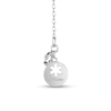 Thumbnail Image 2 of Enchanted Disney Elsa 4.0mm Aquamarine and 0.15 CT. T.W. Diamond Snowflake Pendant in Sterling Silver - 19"
