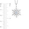 Thumbnail Image 2 of Enchanted Disney Elsa 4.0mm Aquamarine and 0.15 CT. T.W. Diamond Snowflake Pendant in Sterling Silver - 19"