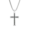 Vera Wang Men 0.23 CT. T.W. Black Diamond Cross Pendant in Sterling Silver - 22"