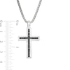 Vera Wang Men 0.23 CT. T.W. Black Diamond Cross Pendant in Sterling Silver - 22"