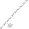 Thumbnail Image 0 of 0.085 CT. T.W. Diamond Snowflake Charm Bracelet in Sterling Silver - 7.5"
