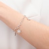 Thumbnail Image 2 of Diamond Accent Snowflake Charm Bracelet in Sterling Silver - 7.5"