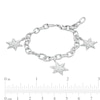 Thumbnail Image 2 of Diamond Accent Snowflake Charm Bracelet in Sterling Silver - 7.5"