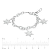 Thumbnail Image 3 of Diamond Accent Snowflake Charm Bracelet in Sterling Silver - 7.5"