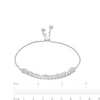Thumbnail Image 2 of Marilyn Monroe™ Collection 1.00 CT. T.W. Baguette and Round Diamond Multi-Row Bolo Bracelet in 10K White Gold - 9.5&quot;