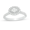 Thumbnail Image 1 of 0.60 CT. T.W. Certified Canadian Diamond Double Frame Vintage-Style Engagement Ring in 14K White Gold (I/I1)
