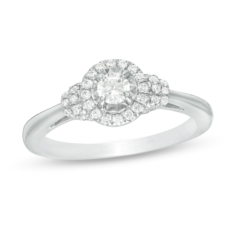 0.40 CT. T.W. Diamond Frame Engagement Ring in 10K White Gold|Peoples Jewellers