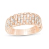 Thumbnail Image 1 of Marilyn Monroe™ Collection 0.95 CT. T.W. Baguette and Round Diamond Band in 14K Rose Gold