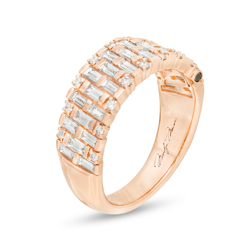 Main Image 2 of Marilyn Monroe™ Collection 0.95 CT. T.W. Baguette and Round Diamond Band in 14K Rose Gold