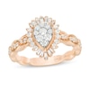 Thumbnail Image 0 of Marilyn Monroe™ Collection 0.58 CT. T.W. Composite Pear-Shaped Diamond Scallop Shank in 14K Rose Gold