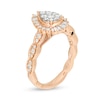 Thumbnail Image 1 of Marilyn Monroe™ Collection 0.58 CT. T.W. Composite Pear-Shaped Diamond Scallop Shank in 14K Rose Gold
