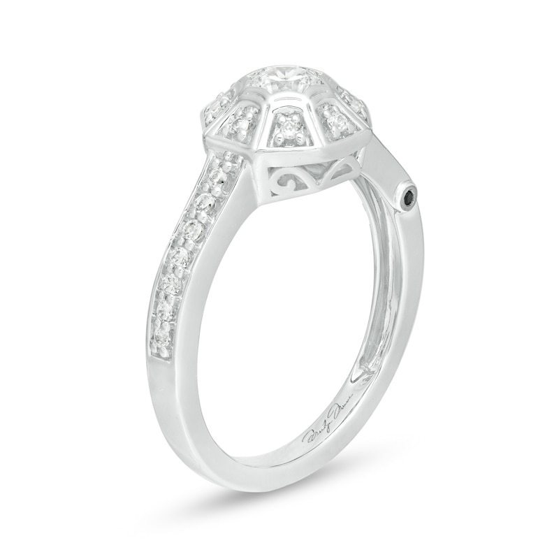 Main Image 2 of Marilyn Monroe™ Collection 0.45 CT. T.W. Diamond Octagonal Frame Art Deco Engagement Ring in 14K White Gold