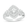 Thumbnail Image 1 of Marilyn Monroe™ Collection 0.95 CT. T.W. Princess-Cut Diamond Frame Vintage-Style Engagement Ring in 14K White Gold