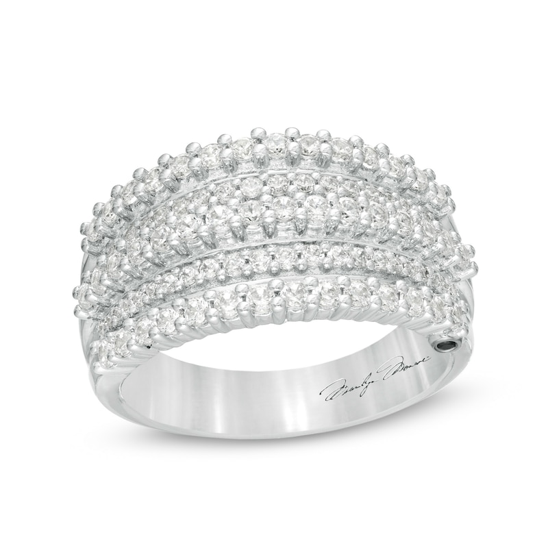 Main Image 1 of Marilyn Monroe™ Collection 0.95 CT. T.W. Diamond Multi-Row Anniversary Ring in 14K White Gold