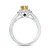 Thumbnail Image 3 of Vera Wang Love Collection Certified Pear-Shaped Sapphire and 0.45 CT. T.W. Diamond Engagement Ring in 14K White Gold