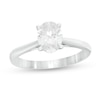 Thumbnail Image 1 of 1.00 CT. Certified Oval Diamond Solitaire Engagement Ring in 14K White Gold (K/I3)