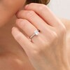 Thumbnail Image 2 of 1.00 CT. Certified Oval Diamond Solitaire Engagement Ring in 14K White Gold (K/I3)