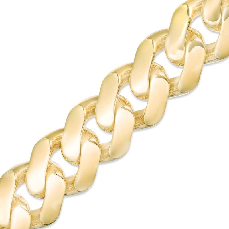 Men's 13.5mm Cuban Curb Chain Bracelet in Hollow 14K Gold - 8.5"|Peoples Jewellers