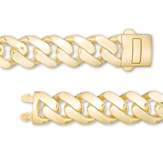 Men's 13.5mm Cuban Curb Chain Bracelet in Hollow 14K Gold - 8.5"