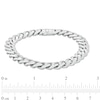 Thumbnail Image 2 of Men's 9.5mm Diamond-Cut Cuban Curb Chain Bracelet in Hollow 14K White Gold - 8.25"