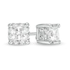 Thumbnail Image 0 of 1.00 CT. T.W. Certified Canadian Princess-Cut Diamond Frame Stud Earrings in 14K White Gold (I/I2)