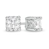 Thumbnail Image 0 of 1.00 CT. T.W. Certified Canadian Princess-Cut Diamond Frame Stud Earrings in 14K White Gold (I/I2)