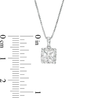 CT. T.W. Certified Canadian Princess-Cut Diamond Frame Pendant in 14K White Gold (I/I2