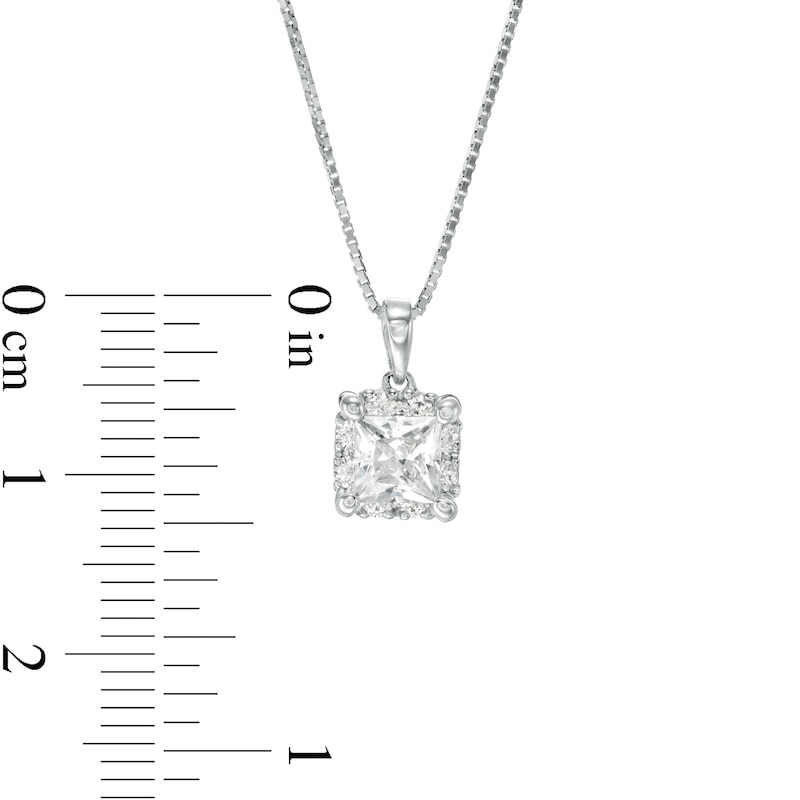 1.00 CT. T.W. Certified Canadian Princess-Cut Diamond Frame Pendant in 14K White Gold (I/I2)