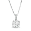 Thumbnail Image 0 of 0.50 CT. T.W. Certified Canadian Princess-Cut Diamond Frame Pendant in 14K White Gold (I/I2)