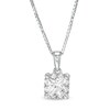 Thumbnail Image 1 of 0.50 CT. T.W. Certified Canadian Princess-Cut Diamond Frame Pendant in 14K White Gold (I/I2)