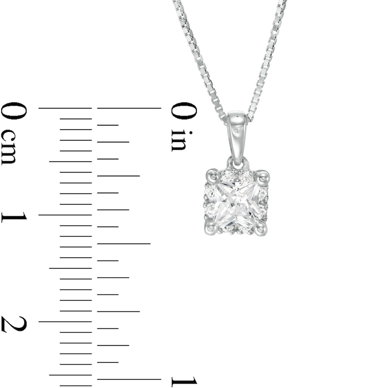 Main Image 3 of 0.50 CT. T.W. Certified Canadian Princess-Cut Diamond Frame Pendant in 14K White Gold (I/I2)