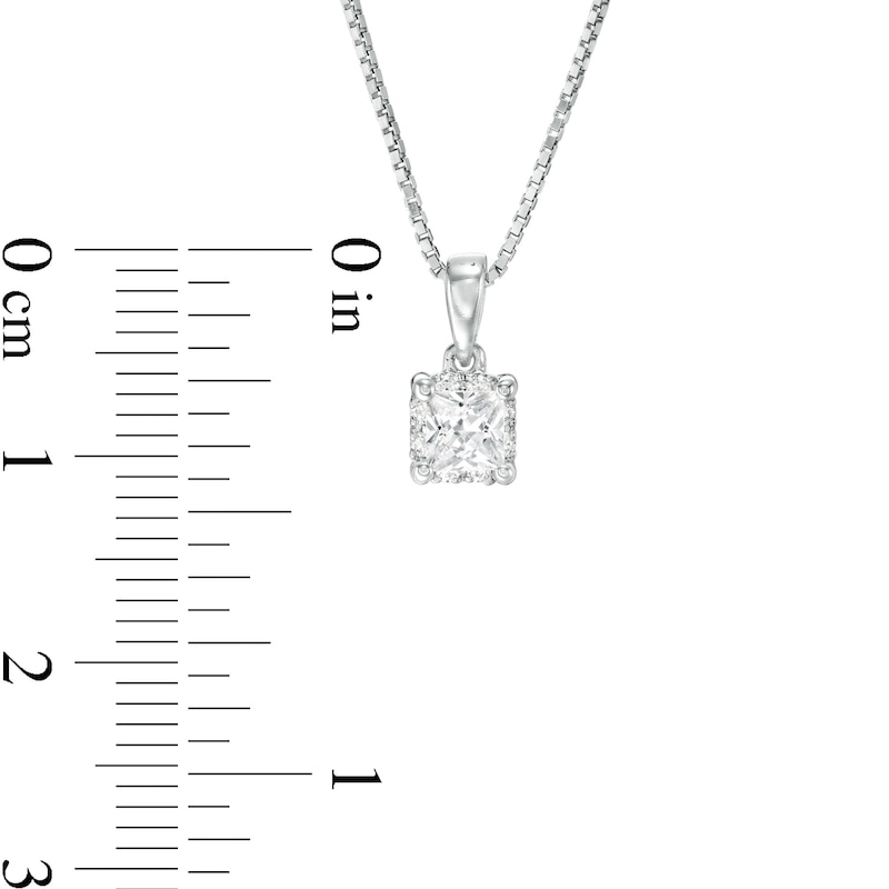 0.25 CT. T.W. Certified Canadian Princess-Cut Diamond Frame Pendant in 14K White Gold (I/I2)