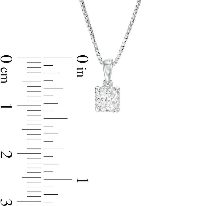 Main Image 3 of 0.25 CT. T.W. Certified Canadian Princess-Cut Diamond Frame Pendant in 14K White Gold (I/I2)
