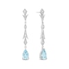 Thumbnail Image 1 of Enchanted Disney Elsa Pear-Shaped Aquamarine and 0.145 CT. T.W. Diamond Frost Drop Earrings in Sterling Silver
