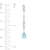 Thumbnail Image 2 of Enchanted Disney Elsa Pear-Shaped Aquamarine and 0.145 CT. T.W. Diamond Frost Drop Earrings in Sterling Silver