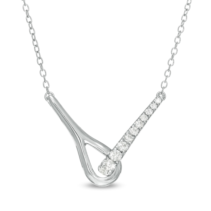 Love + Be Loved 0.25 CT. T.W. Diamond Loop Necklace in Sterling Silver|Peoples Jewellers