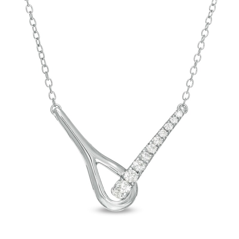 Love + Be Loved 0.25 CT. T.W. Diamond Loop Necklace in Sterling Silver|Peoples Jewellers