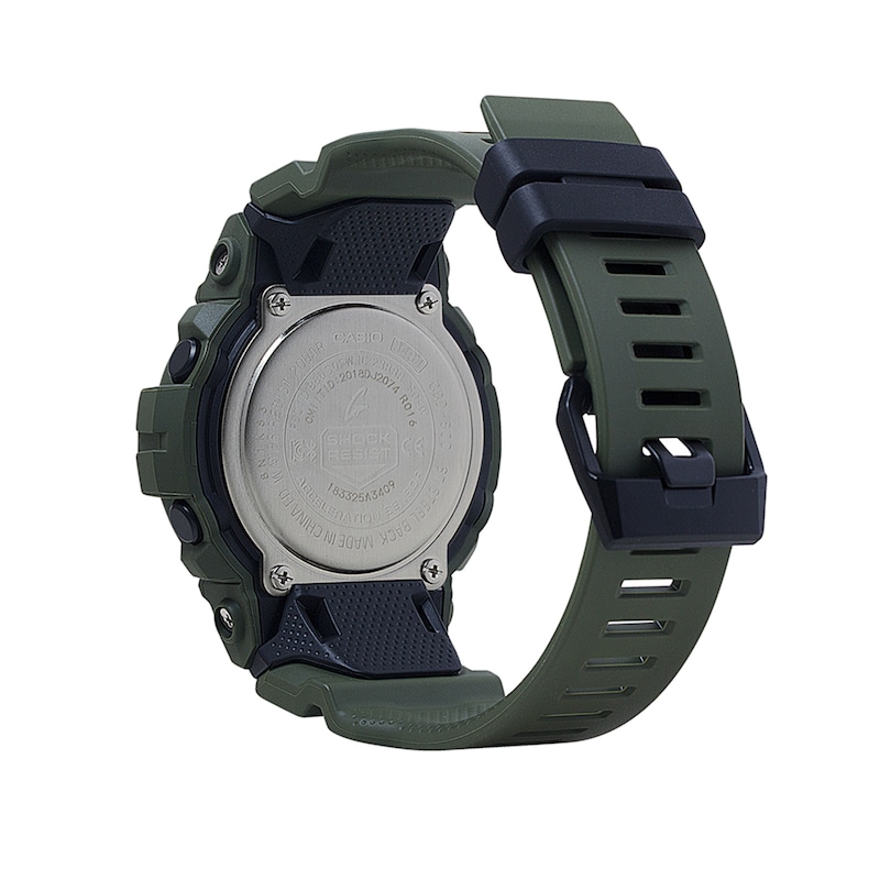 Men's Casio G-Shock Power Trainer Green Resin Strap Watch with Black Dial (Model: GBD800UC-3)