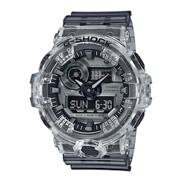 Men's Casio G-Shock Classic Clear Resin Strap Watch with Grey Dial (Model: GA700SK-1A)