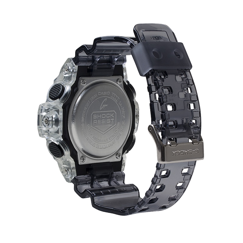 Men's Casio G-Shock Classic Clear Resin Strap Watch with Grey Dial (Model: GA700SK-1A)