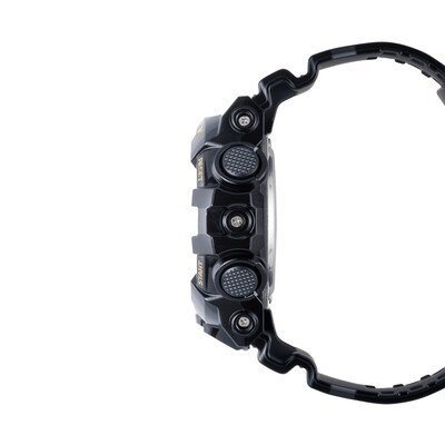 Men's Casio G-Shock Classic Black Resin Strap Watch with Gold-Tone Dial (Model: GA710GB-1A)
