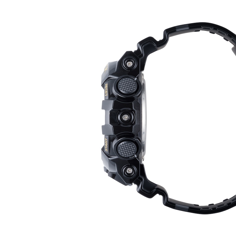 Men's Casio G-Shock Classic Black Resin Strap Watch with Gold-Tone Dial (Model: GA710GB-1A)