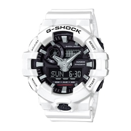 Men's Casio G-Shock Classic White Resin Strap Watch with Black Dial (Model: GA700-7A)