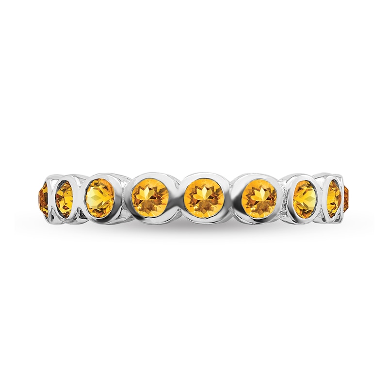 Main Image 2 of Stackable Expressions™ Yellow Crystal November Birthstone Eternity Band in Sterling Silver