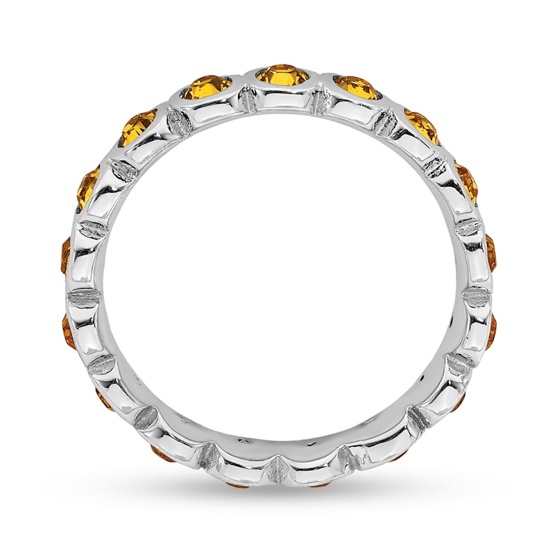 Main Image 3 of Stackable Expressions™ Yellow Crystal November Birthstone Eternity Band in Sterling Silver