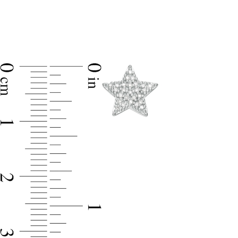 Main Image 2 of Marilyn Monroe™ Collection 0.119 CT. T.W. Diamond Star Stud Earrings in Sterling Silver
