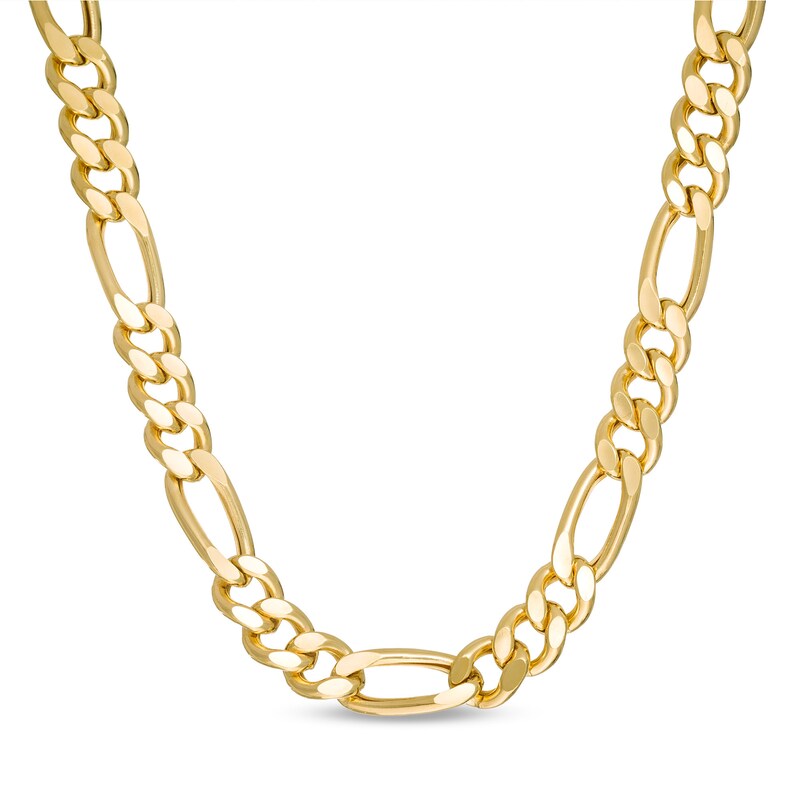 Main Image 1 of Men's 5.0mm Figaro Chain Necklace in 10K Gold - 22"