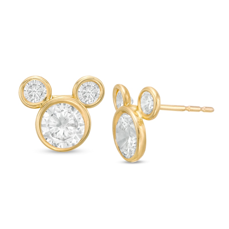 Main Image 1 of Child's 5.5mm Cubic Zirconia ©Disney Mickey Mouse Stud Earrings in 10K Gold